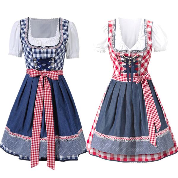 

dirndl dress german oktoberfest bavarian beer wench costume maid outfit fancy dress for women, Silver