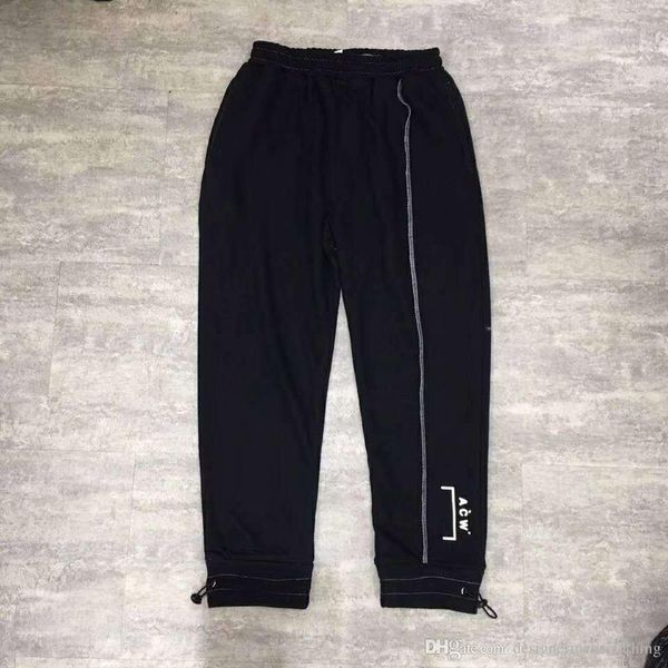 

asw mens elastic waist sports pants casual black jogger fitness designer trousers running full length pants