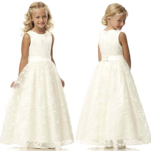 

2020 cute baby girls flower girl dresses beaded sashes square pleat first communion pageant dresses kids toddler graduation mc1546, White;blue