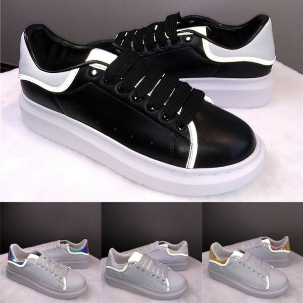 

2019 fashion luxury designer women shoes party platform casual sneakers 3m reflective golden vintage walking trainers leather solid