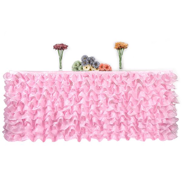 

tulle table skirt for wedding table skirt decoration baby shower birthday banquet party wedding skirting 275x80cm 6 colors
