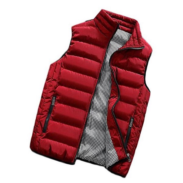 

мужская зима без рукавов на молнии мягкие ватные вниз жилет куртки, Black;white