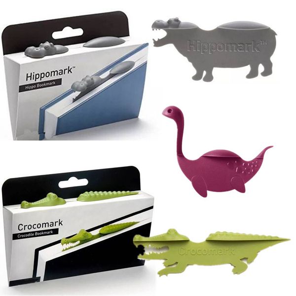 

crocomark and dinosaur, cool animal bookmark set crocodile and hippo shaped bookmarks for kids and adults