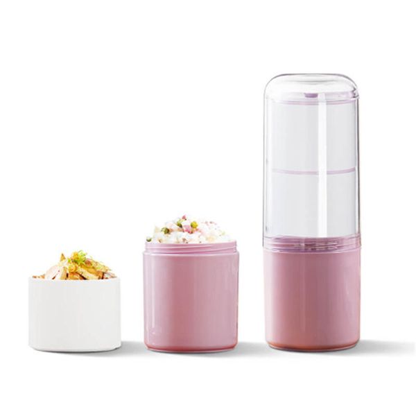 Kalar 990 ml Bento Lunch Box Meal Food Container Micro-ondas Aquecimento refrigerador Picnic churrasco de mijiayoupin - rosa