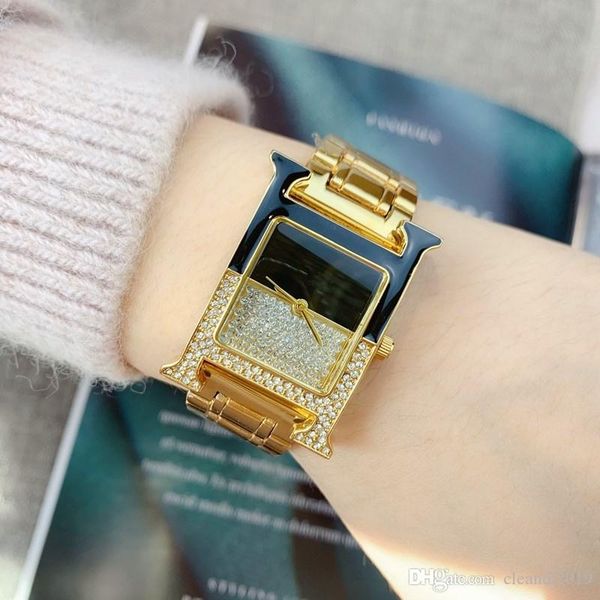 

2020 высокого качества мода luxury lady хороших часов известных платья женщин кварцевого наручные часы квадратный циферблат часы из нержавею, Slivery;brown