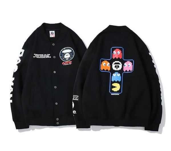 

brand hoodie appe classic badge full printed graffiti round neck logo sweatshirt designer pullover clothing sales high quality, Black