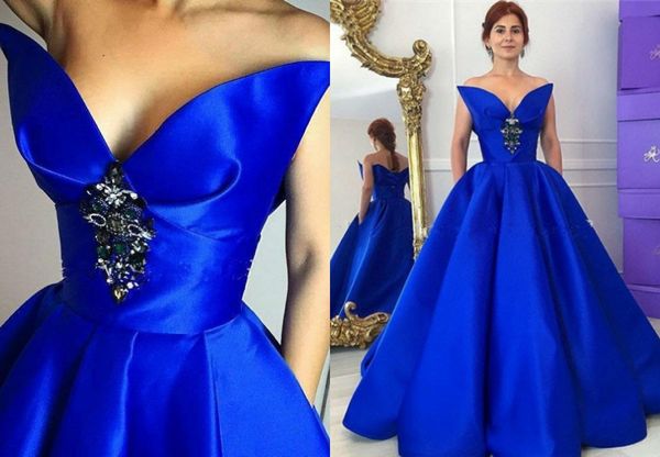 

royal blue ball gown deep v neck evening quinceanera dresses with pocket crystal beaded sequins satin ruched prom formal dress party gowns, Black;red