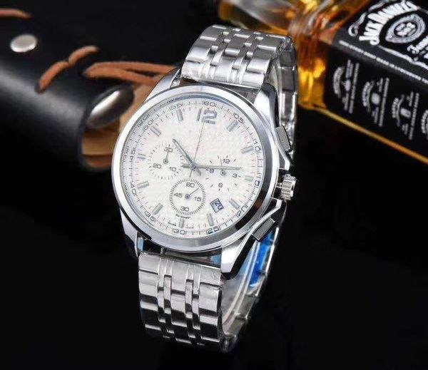 

fashion new men's watch six quality little series watches run 2019 high brand luxury seconds men needle longin stitches with steel band, Slivery;brown