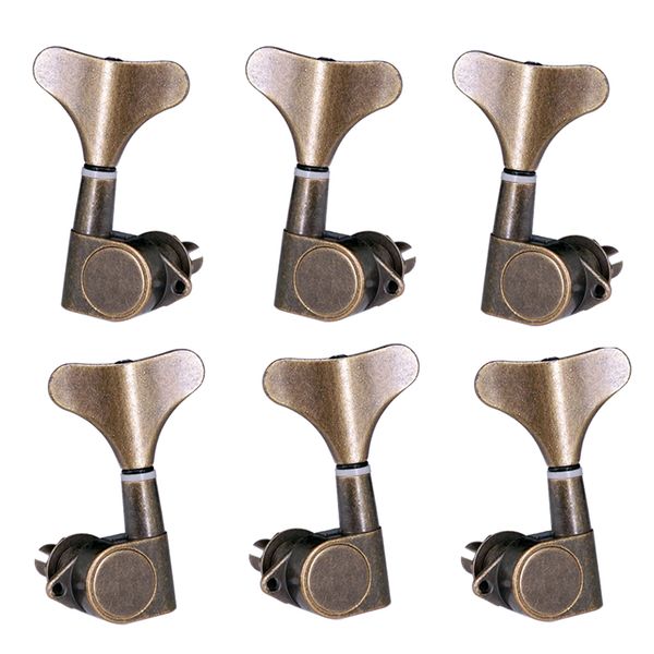 

6pcs 3r 3l bass tuners machine heads tuning pegs (bronze