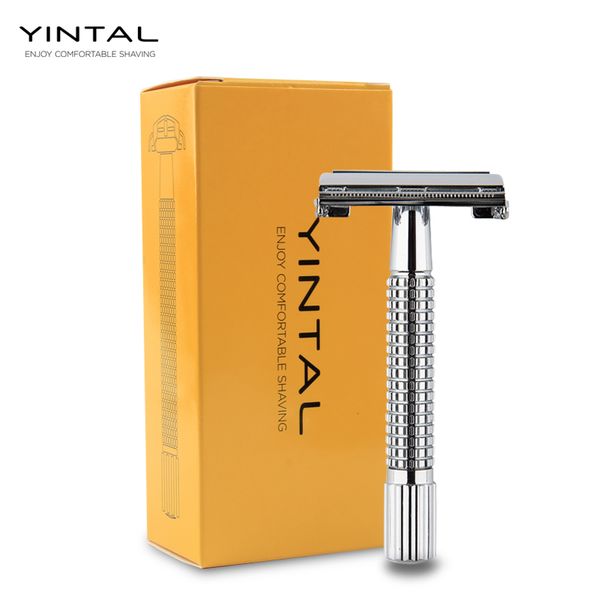 

yintal new classic double edge razors brass butterfly open razor long handle 11.4 cm net weight 90g sliveryintal double edge safety razor br