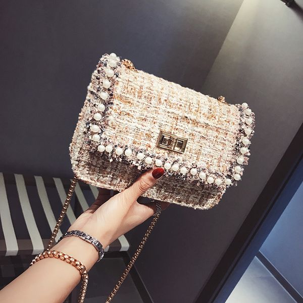 

new style square sling bag cool chain shoulder bag versatile women's cross-body