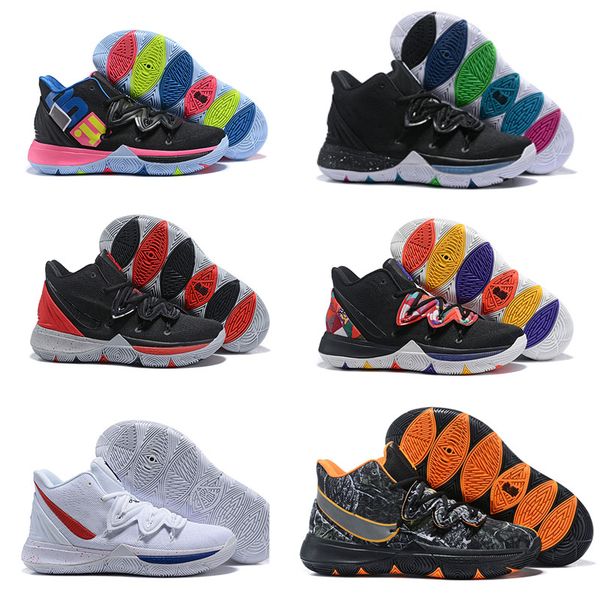 

высокое качество кирие баскетбол обувь мужские 5 cny китайский новый год black magic university red black taco pe uconn pe