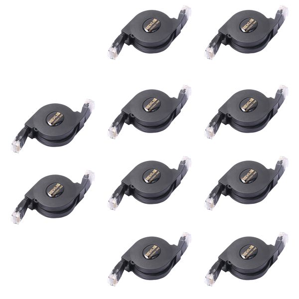

10x cat-6 gigabit ethernet retractable cable for wifi router lan network 2m