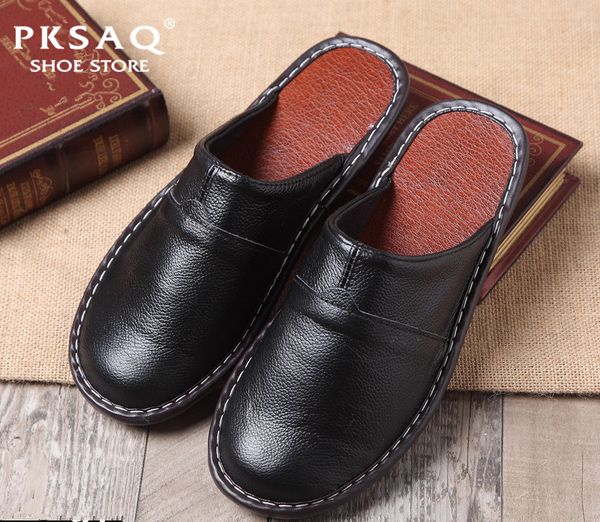 

summer home leather slippers male and female indoor slippery floor sandles home shoes fashion casual shoes, Blue;gray