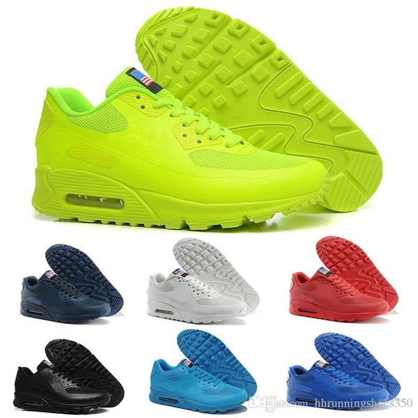 

2018 НОВЫЙ 90 HY PRM QS Мужчины Женщины Повседневная Обувь 90-х годов HyperS предохранитель Американский Флаг Черный Белый Темно-Синий Золото Серебро Спортивные Кроссовки