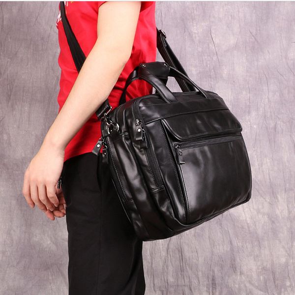 

men's briefcase bag men's genuine leather lapbag office bags for men business porte document briefcase handba