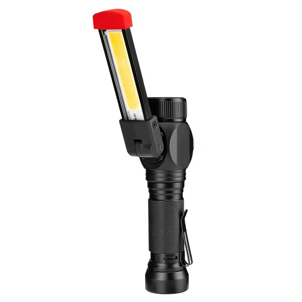 

cross border t6 flashlight 360 degree rotating cob work lamp usb charge repair lamp automobile overhaul lamp wy8352