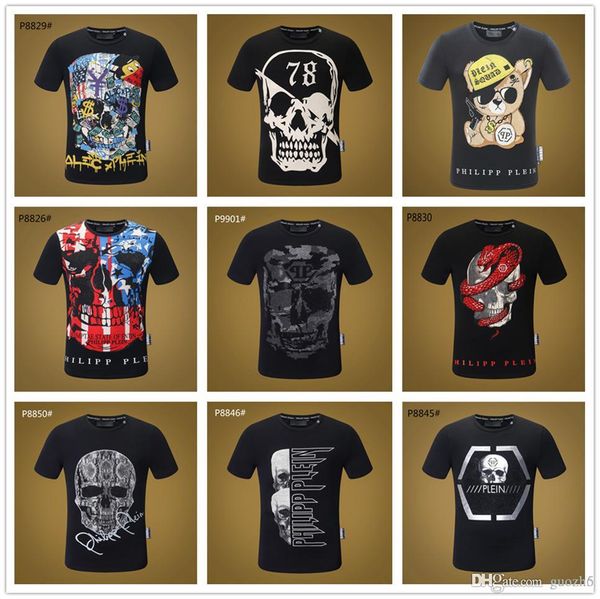 

2019 mix 22 models brand clown t-shirt men tshirts skull funny ghost cool terror clothing hip hop streetwear punk rock clothes anime mens t, White;black