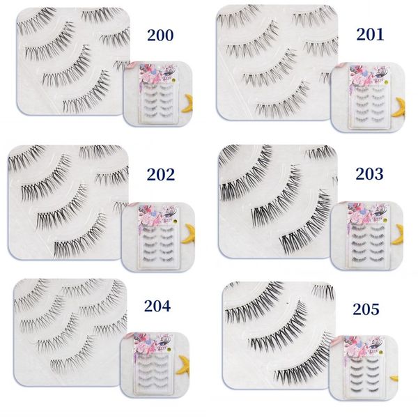 5 pares / set New Japonês Natural Cruzado Flase Cílios Confortáveis ​​Falso Eye Lashes Extensão Cosmetic Beleza Ferramentas