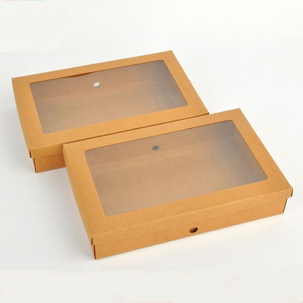 Caixa de presente do papel de Kraft com as caixas do pacote da exposição da exibição das peúgas da janela do PVC