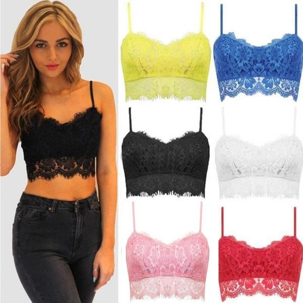 

лето женщины кружева sexy top sun без рукавов твердые топы бюстгальтер бюстгальтер бюстгальтер бюстгальтер молния назад клуб crop танк плюс, White