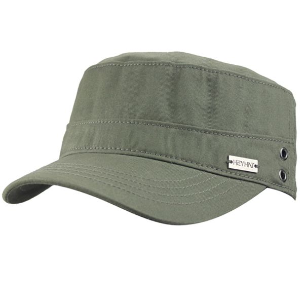 Mens Unisex Algodão Army Corps ajustável Militar Cadet sarja Plain Básico Flat Top Correndo Runner Golf Baseball Sun Cap Hat