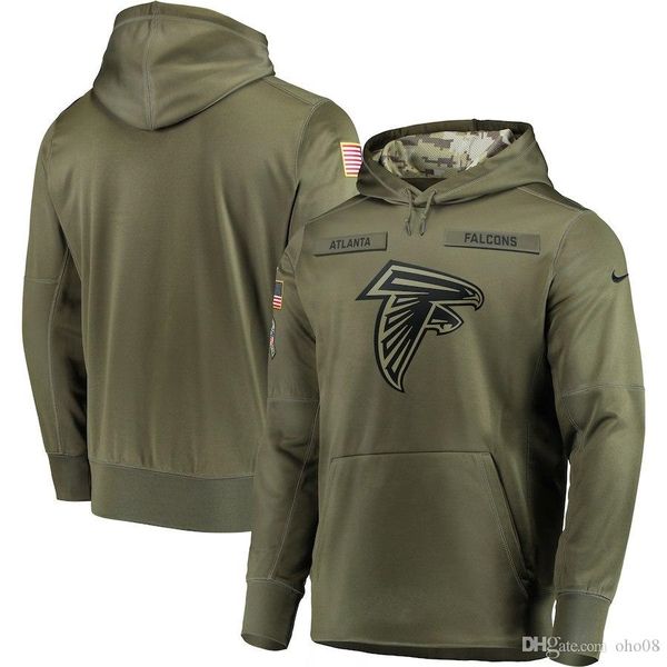 

2019 mens atlanta falcons sweatshirt olive salute to service sideline therma performance pullover hoodie, Blue;black