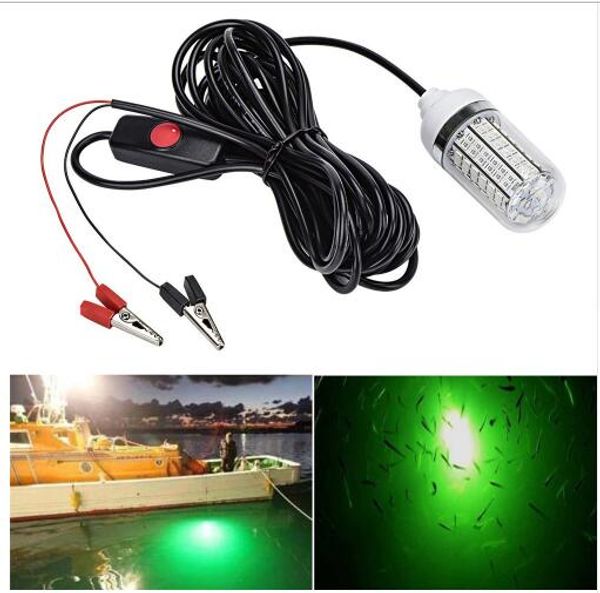 Luce da pesca 12V 108pcs 2835 LED Luce da pesca subacquea Esche Fish Finder Lampada attira gamberi Calamari Krill (4 colori)