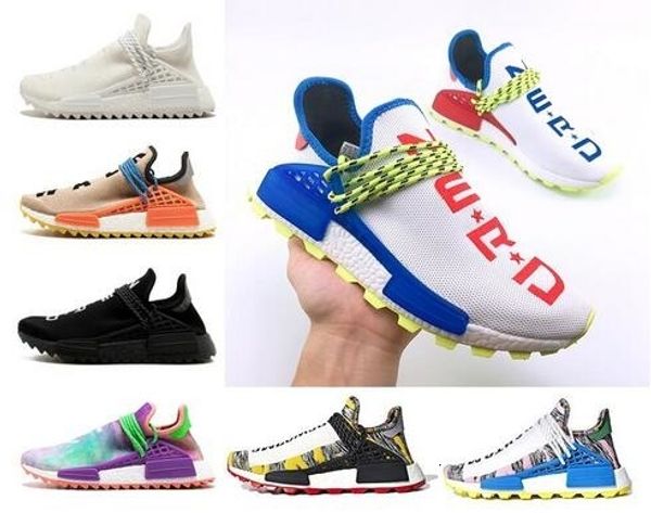 

pharrell x human race l4nd afro hu trial solar pack nerd homecoming mens women running shoes holi core black sports sneakers size 36-47