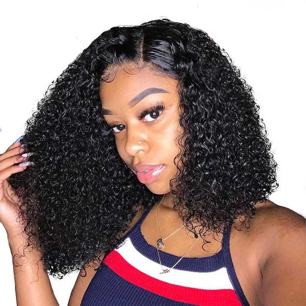 

natural and ombre color curly lace front human hair wigs with baby hair soft remy lace wig pre plucked bleached knots, Black;brown