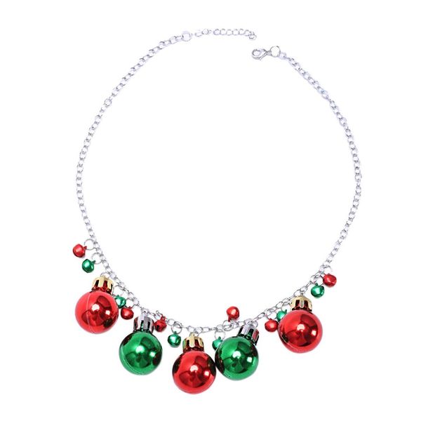 

fashion silver tone christmas x-mas holiday jingle bells necklace
