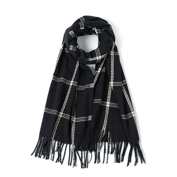 

designer 2019 autumn winter women scarf plaid warm cashmere scarves shawls wide lattices long wrap blanket, Blue;gray