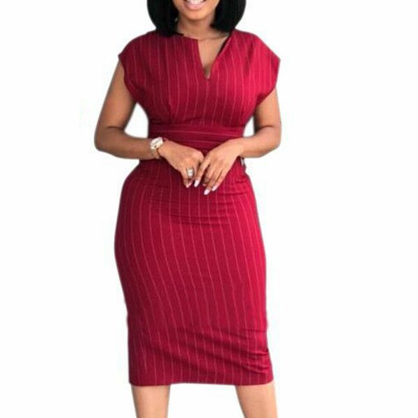 

dress women slim elegant striped bodycon office ladies classy wear tight vestido fashion female modest summer clothes 2020, Black;gray