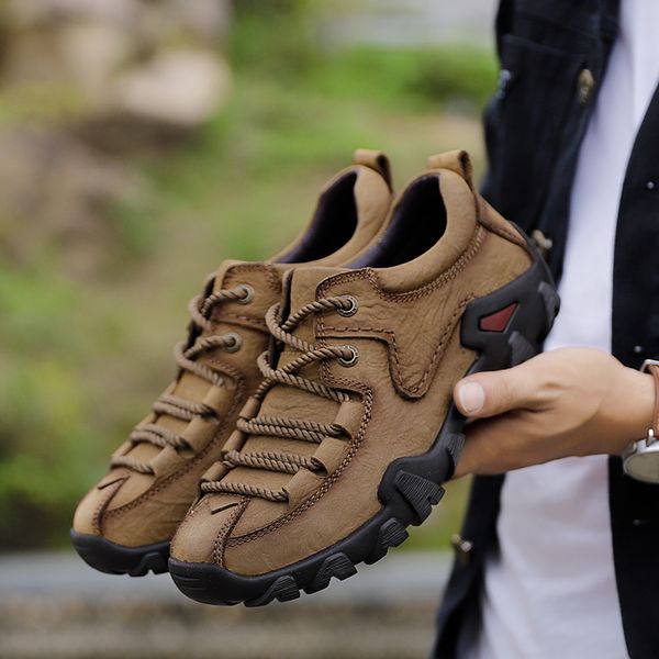 

men tactical boots genuine cow leather man outdoor shoes breathable sneaker mountain hiking shoes men hunting boots