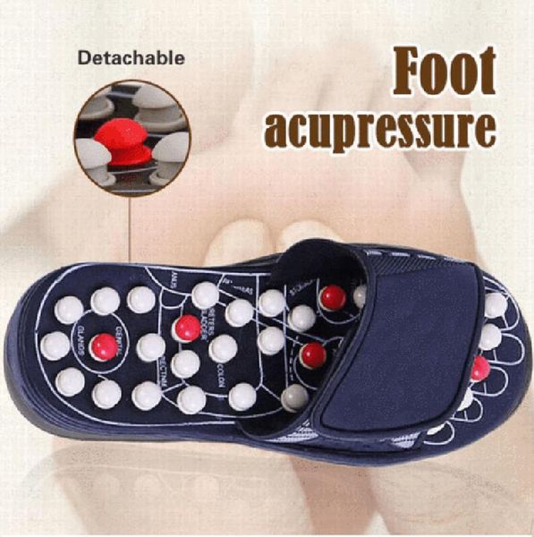 

foot massage slippers acupuncture therapy massager shoes for legs acupoint activating reflexology feet care massageador sandal, Blue;gray