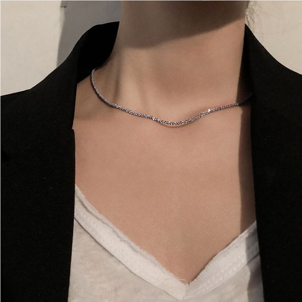 

elitven sterling silver snake choker ювелирных изделий ожерелья день рождения подарки для женщин гирс, Golden;silver