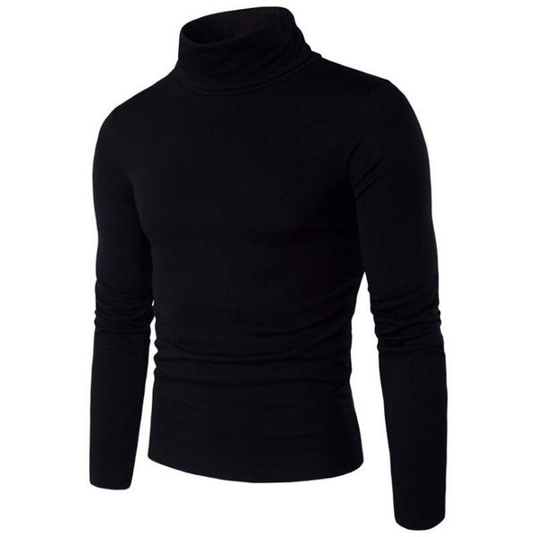 

2019 new autumn winter men's sweater men's turtleneck solid color casual sweater slim fit brand knitted pullovers 2xl, White;black