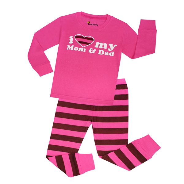 

baby girls i love mom and dad letter pajama sets children sleepwear pyjamas boys pijamas kids pijamas boys, Blue;red