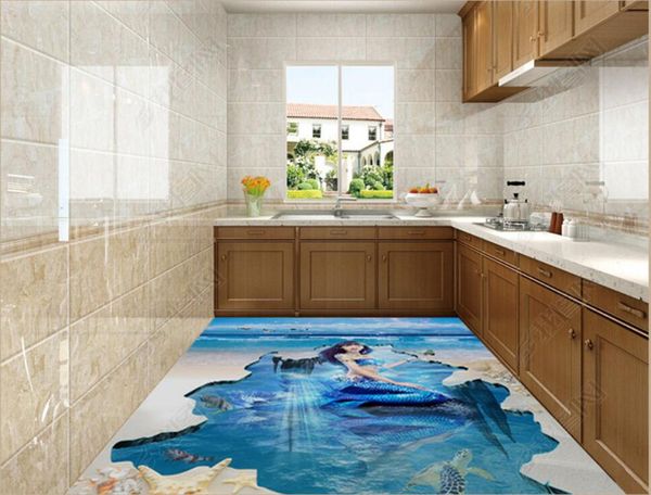 

3d pvc flooring custom p waterproof floor room underwater world dream mermaid 3d floor wallpaper 3d wall murals wallpaper for walls 3 d