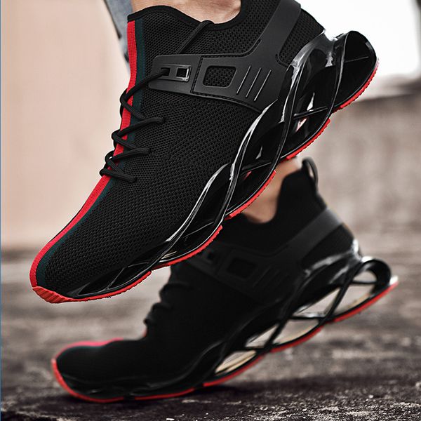 

fashion men causal mesh lighted shoes lightweight outdoor footwear sport sneakers male breathable luminous trainer flats shoes, Black