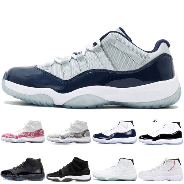 

new arrival 11 low blue snakeskin bred closing ceremony navy gum basketball shoes men 11s unc cherry varsity red emerald sports shoes
