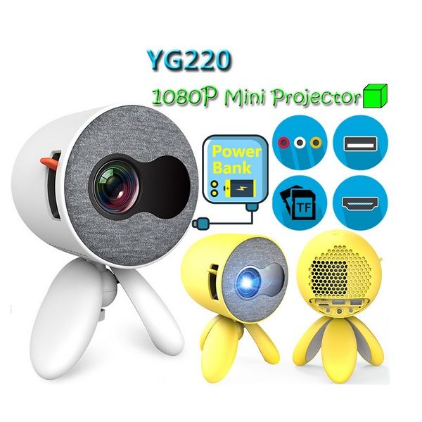 

yg220 mini projector 480*272 supports 1080p hdmi usb portable pocket cute projector video player kids gift