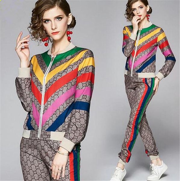 

womens brand tracksuits fashion letters printing two piece pants active womens autumn sportwear clothing set 2020 new wholesale, Gray