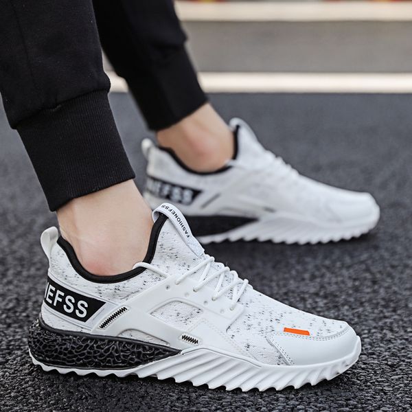

knit fashion wild sports shoes trend breathable summer men's running shoes