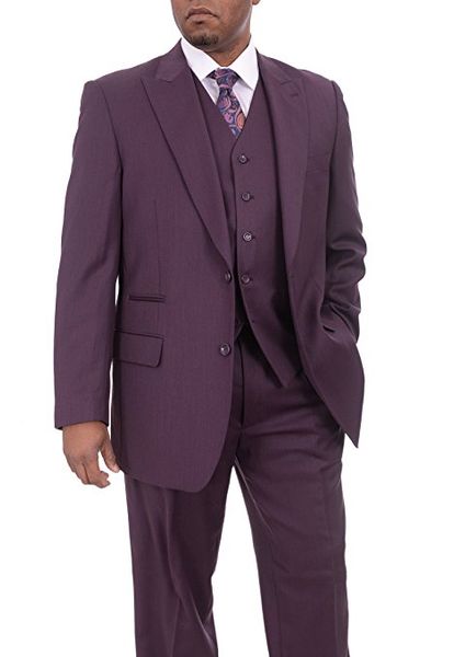 

custom made groomsmen peak lapel groom tuxedos purple men suits wedding/prom/dinner man blazer ( jacket+pants+vest+tie ) m1030, Black;gray