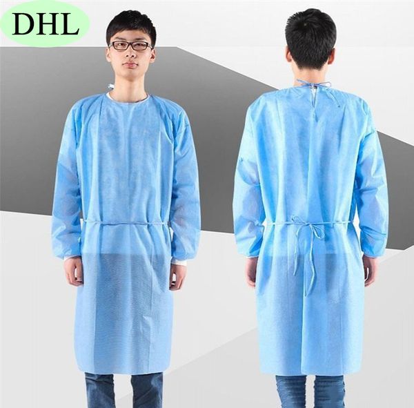 

быстрая доставка dhl водонепроницаемая изоляция одежда защитный костюм манжета уздечка защитная одежда антистатические одноразовые халаты за