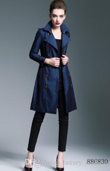 

new 2018 women fashion england x-long cotton trench coat/brand designer slim belted long trench for women b6830f330 s-xxl, Tan;black