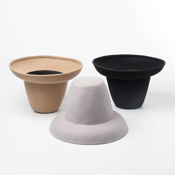 

conical felt high-wool hat stage show tourism style wool felt hat, Blue;gray