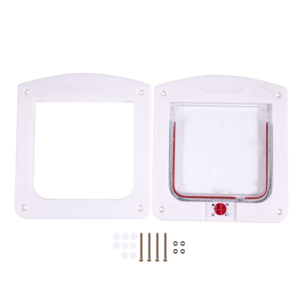 

new-plastic door white 4 positions for cat dog