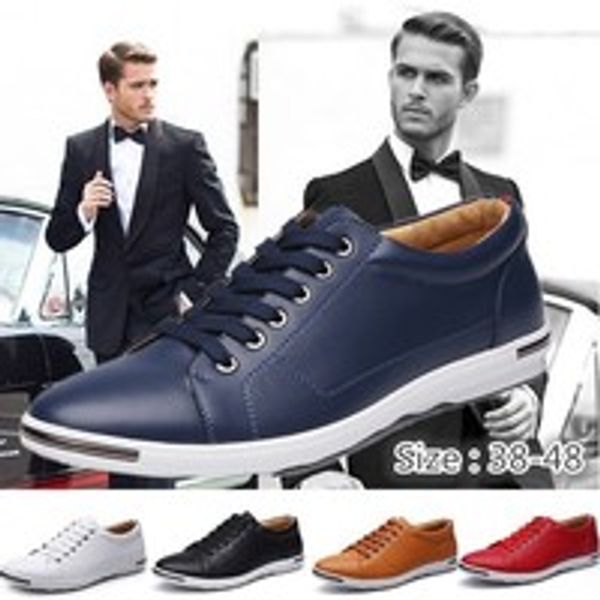 

sycatree spring winter men's casual shoes genuine wedding leather oxford shoes flats classical business plus size 48, Black